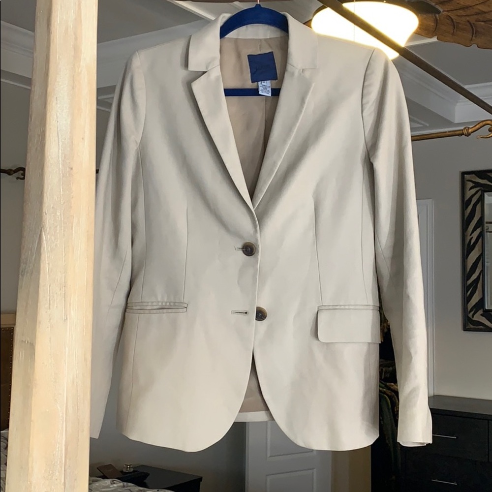 J Crew Tan summer Park blazer silk lined Size 4